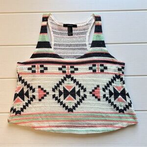 Forever 21 Aztec Print Knit Racerback Crop Tank Top – Size Small